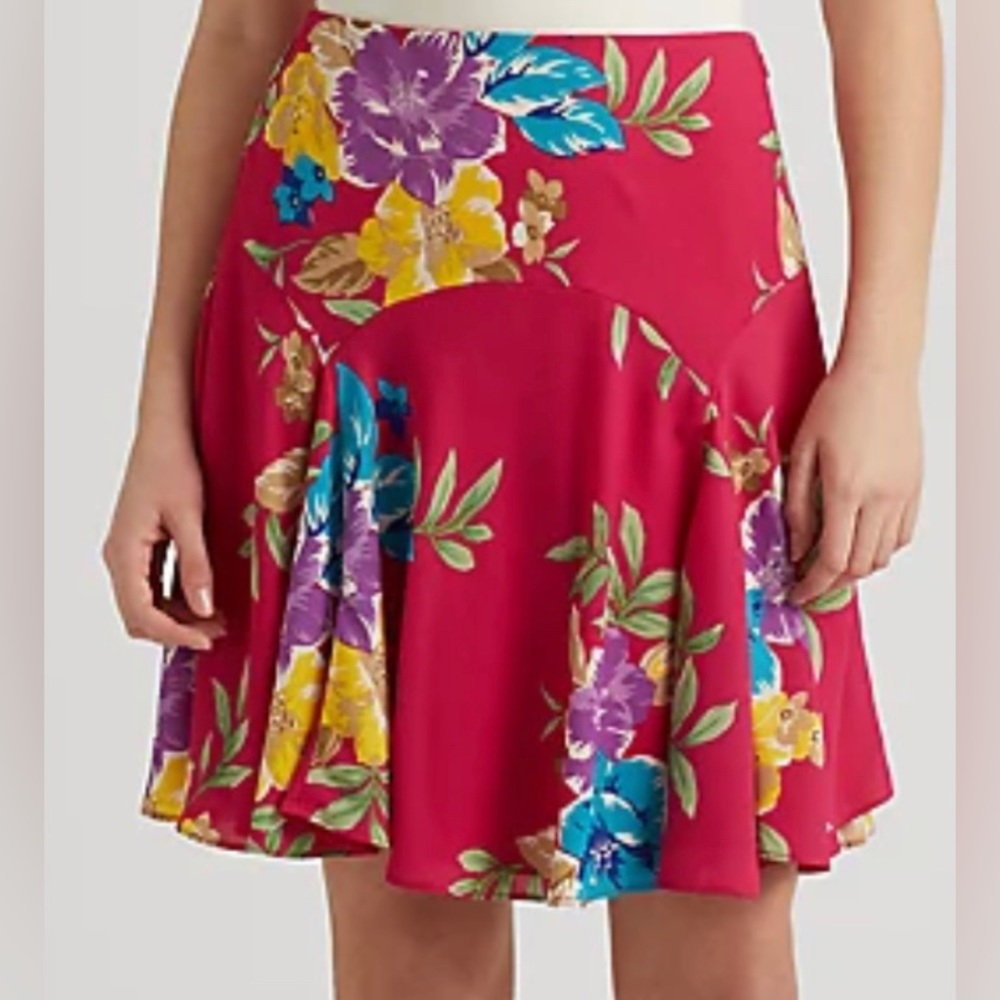 Lauren By Ralph Lauren floral-georgette-skirt Size 12 multicolors
